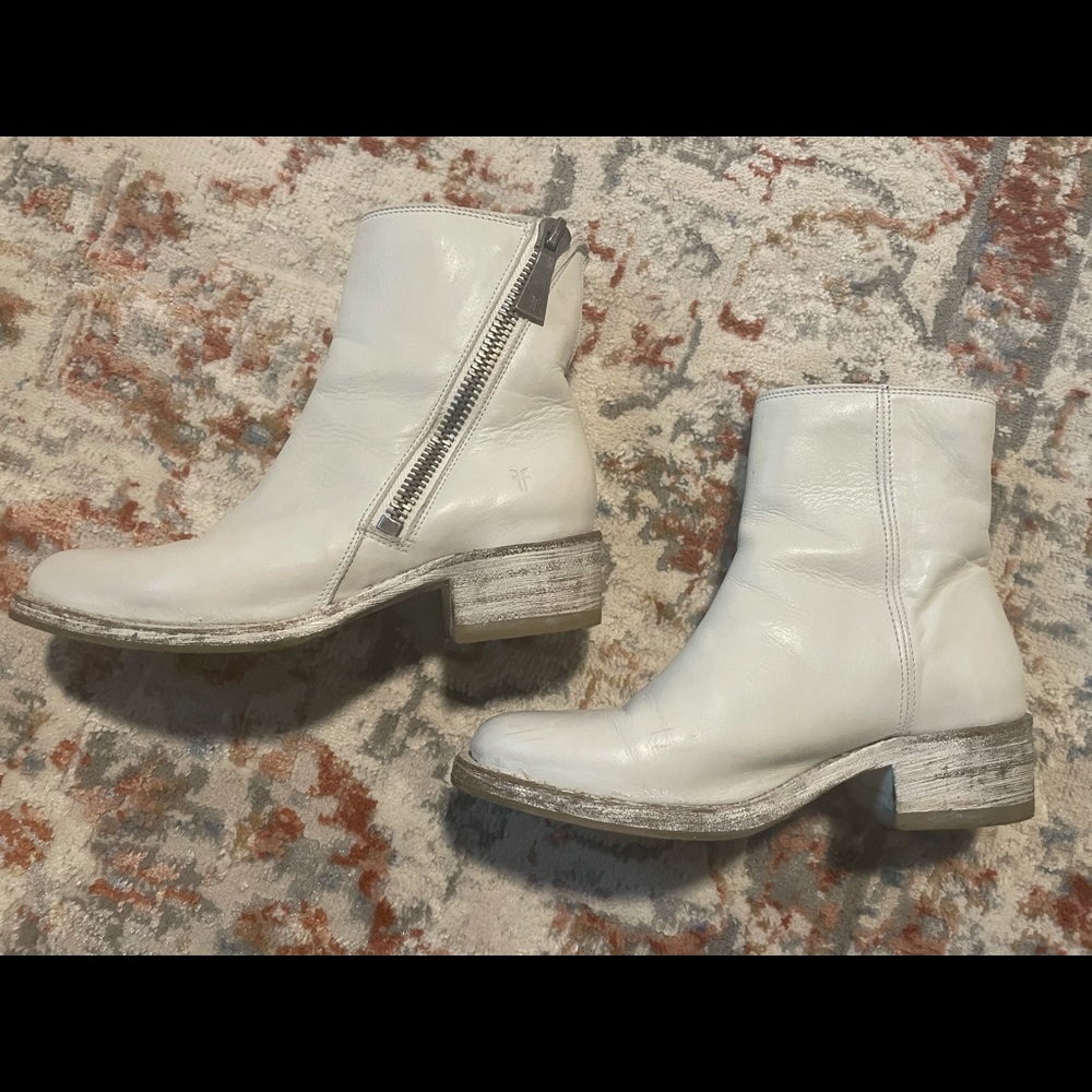 White Frye booties size 6